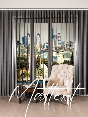 Antrasit Kumaş Dikey Perde  Döndürülebilen Tam Açık Ya Da Tam Kapalı   Kumaş Dikey