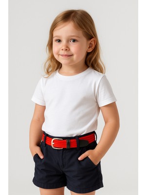 Babbelt Kids Elastik Örgü Çocuk Kemeri Kırmızı