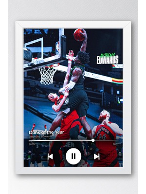 Anthony Edwards Çerçeveli Tablo - Dunk Of The Year Nba Posteri Tablo