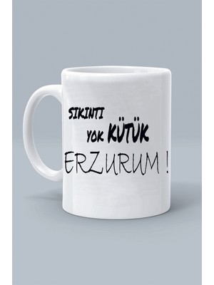 Olympus Plus Sıkıntı Yok Kütük Erzurum ! Moddo Tasarım Baskılı Klasik Beyaz Kupa Bardak