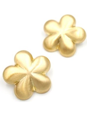 Royaleks Design Metal Çiçek Küpe - Altın
