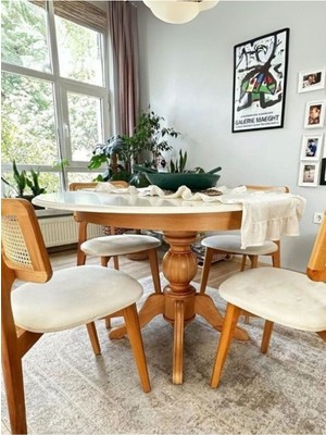 Gazzini Furniture Lindon Baba Ayak Yuvarlak Açılır Masa 100X100