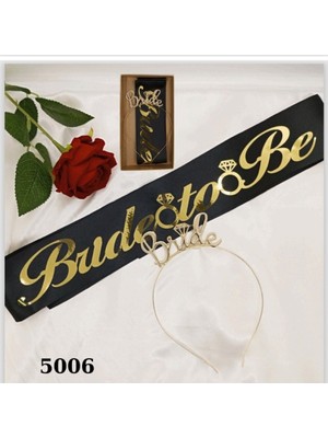 Metal Taç Kuşak Set Brıde Tobe Siyah