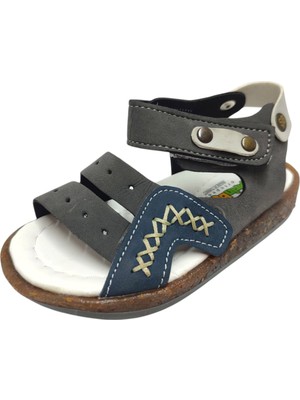 Şirinbebe 1718-20 Dikiş Cırtlı Erkek Çocuk Sandalet Füme Lacivert 21-25