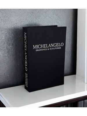 Kumaş Kaplı Dekoratif Kitap Kutusu Siyah Gümüş