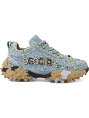 Bags Shoes Guja 25Y338-5 Kadın Taşlı Denım Sneaker Spor Ayakkabı