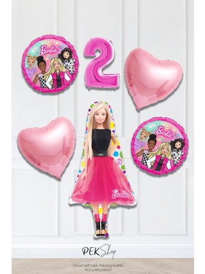 Kız Oyuncak Bebek Tema Pembe Yaş Balonlu Doğum Günü Balon Seti