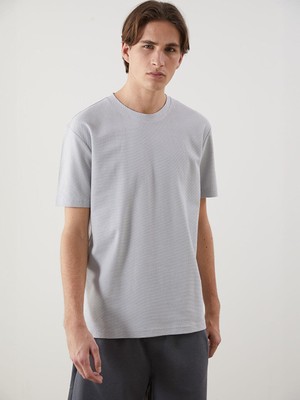 Bisiklet Yaka Penye Erkek Tişört  (S5)