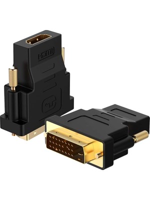 Derwell HDMI To DVI 24+1 DVI To HDMI Kablo Altın Uçlu Hdmı-Dvı Kablosu Erkek Tv Hd Pc Projektör Bilgisayar Monitör /ps3/ps4/ps5 Uyumlu Dönüştürücü Çevirici