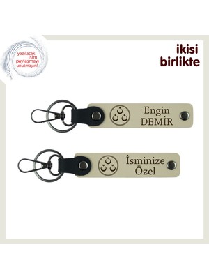 Miaju Aşkınıza Anlam Katacak Vatan Temalı Hediye – Üç Ayyıldızlı Kişisel Anahtarlık, Sütlü Kahve-S Kahve