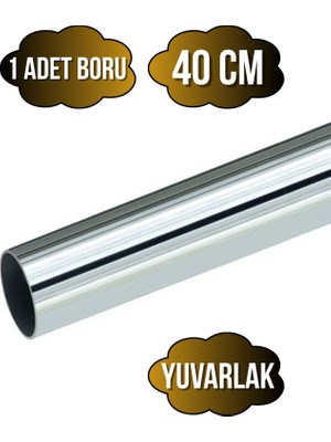 mobilyap Yuvarlak Metal Askı Borusu Mobilya Askı BORUSU(YUVARLAK)(KROM)(METAL)(ÇAP:25MM)