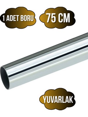 mobilyap Yuvarlak Metal Askı Borusu Mobilya Askı BORUSU(YUVARLAK)(KROM)(METAL)(ÇAP:25MM)