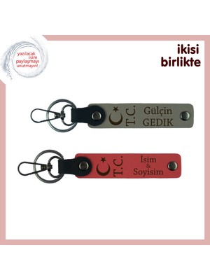 Miaju Sevgiline Cumhuriyet Sevgisini Anlatan Hediye – Ay Yıldız Tc Isimli Anahtarlık, Kül Gri-Nar Çiçeği