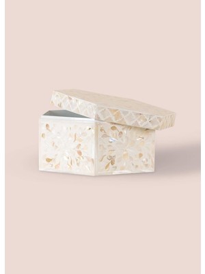 The Mia Altıgen Kutu Sedef 24X21X12 cm TLC0076