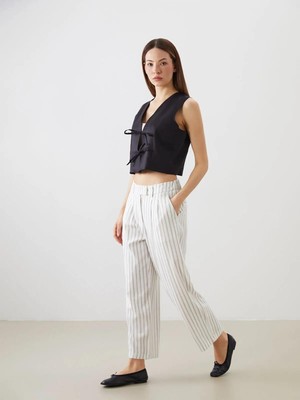 Lcwaıkıkı Classic  Beli Lastikli Çizgili Kadın Pantolon  (S5)