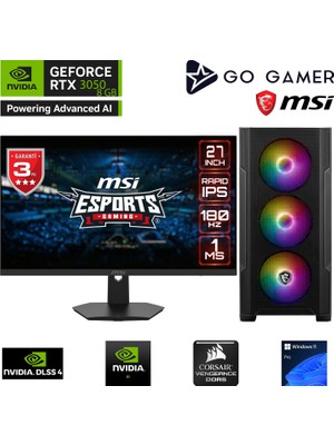 Go Gamer GA385D AMD Ryzen 5 7600X / 64GB DDR5 5200MHz / 2TB NVMe m.2 SSD / RTX3050 8GB / MSI 27" 180Hz. / AMD Gaming Paket
