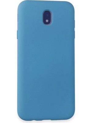 Samsung Galaxy J7 Pro / J730 Kılıf Nano Içi Kadife Silikon - Mavi