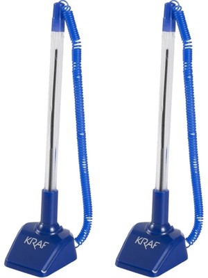 Kraf (2 Adet) Spiralli Kalem 0.7 Mavi (304G)
