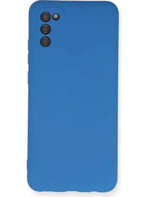 Samsung Galaxy A02S Kılıf Nano Içi Kadife Silikon - Mavi
