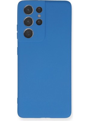 Samsung Galaxy S21 Ultra Kılıf Nano Içi Kadife Silikon - Mavi