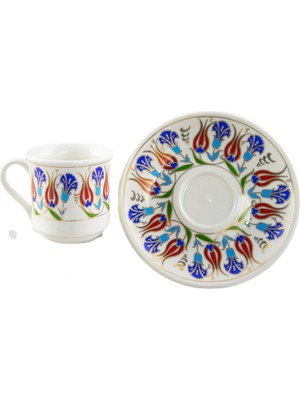 E-Meta Kütahya Bakır Cezveli Kahve Seti-5 Parça-Kadife Hediye Kutusuyla-2 Fincan+2 Altlık+Bakırcezve