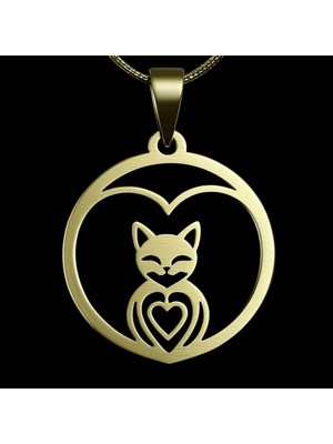 TabiTela 925 Ayar gümüş kolye kedi SM6268