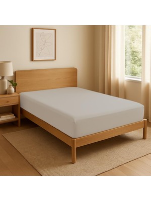 Avela Store 100X200CM Lastikli Çarşaf Seti KREM RENGİ