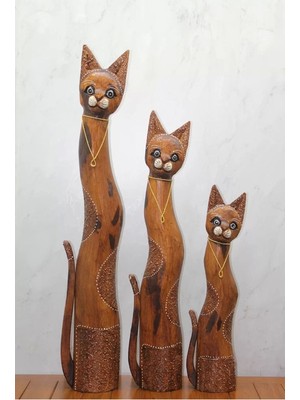 Ahşap 3'lü Kedi Seti 1 Metre. Trendy:2