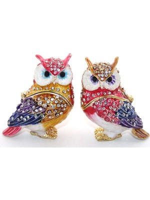 Swaroski Taşlı 2'baykuş Seti