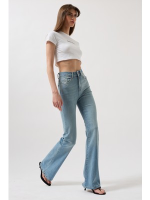 Yüksek Bel Basic Skinny Açık Mavi Jean