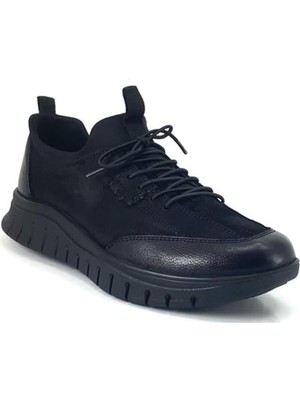 Venüs 2216670 Günlük Hakiki Deri Bayan Ayakkabı-Siyah Nubuk