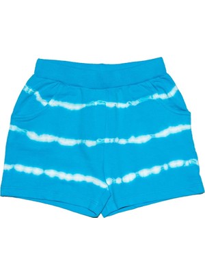 Koyu Turkuaz Kız Çocuk Iki Iplik Deniz Köpüğü Cepli Şort