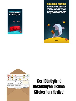 Hayat Evren ve Her Şey + Elveda ve Bütün O Balıklar Için Teşekkürler + Okuma Sticker'ları