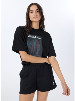 Hugo Bisiklet Yaka Düz Siyah Kadın T-Shirt 50540927