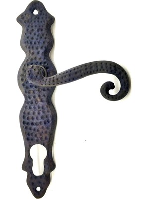 Antika Tarz Dekoratif Pirinç Ferforje Oda Kapı Kolu - 210X43 Mm, Oksit