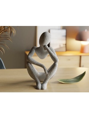 Meditasyon Düşünceli Fiğür Mini Heykelcik Beyaz Renk