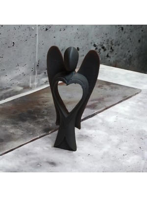 Kanatlı Melek Aşk Dekorasyon Obje 14CM Siyahrenk