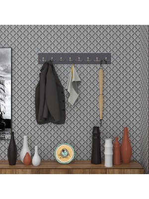 Kenzlife Askılık Tokadi Mat Gri Renk Suntalam 8 Adet Metal Krom Renk Portmanto