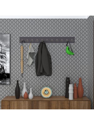 Kenzlife Askılık Tokadi Mat Gri Renk Suntalam 11 Adet Metal Krom Renk Portmanto