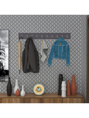 Kenzlife Askılık Tokadi Mat Gri Renk Suntalam 10 Adet Metal Krom Renk Portmanto