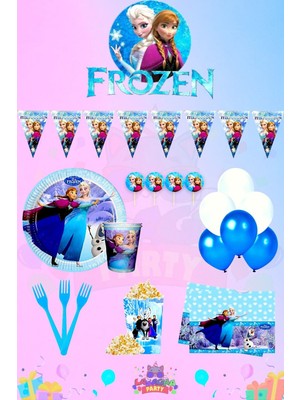 Frozen Elsa 24 Kişilik Midi Doğum Günü Parti Seti