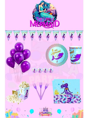 Deniz Kızı 32 Kişilik Midi Doğum Günü Parti Seti