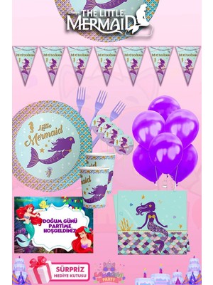 Deniz Kızı 16 Kişilik Afişli Doğum Günü Parti Seti