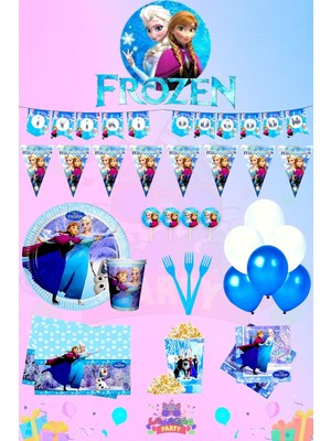 Frozen Elsa 16 Kişilik Ultra Lüks Doğum Günü Parti Seti