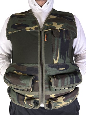 Askeri Desen Avcı Yeleği - 30 Fişek Kapasiteli - 12 Kalibre