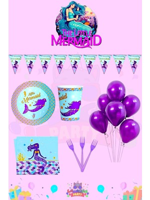 Deniz Kızı 4 Kişilik Ekonomik Doğum Günü Parti Seti