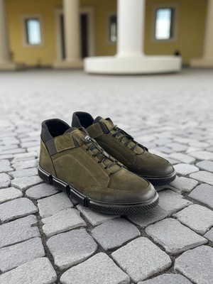 Hammer Jack Bilbao Haki Torje Hakiki Deri Tam Ortopedik Casual Günlük Erkek Ayakkkabı