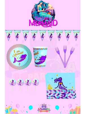 Deniz Kızı 16 Kişilik Mini Doğum Günü Parti Seti