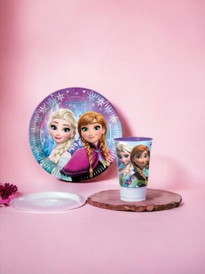 Frozen Elsa Karlar Ülkesi Tabak ve Bardak 16 Adet - Doğum Günü Parti Seti Malzemeleri