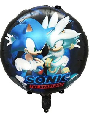 Sonic Baskılı Yuvarlak Folyo Balon - Doğum Günü Parti Seti Malzemeleri